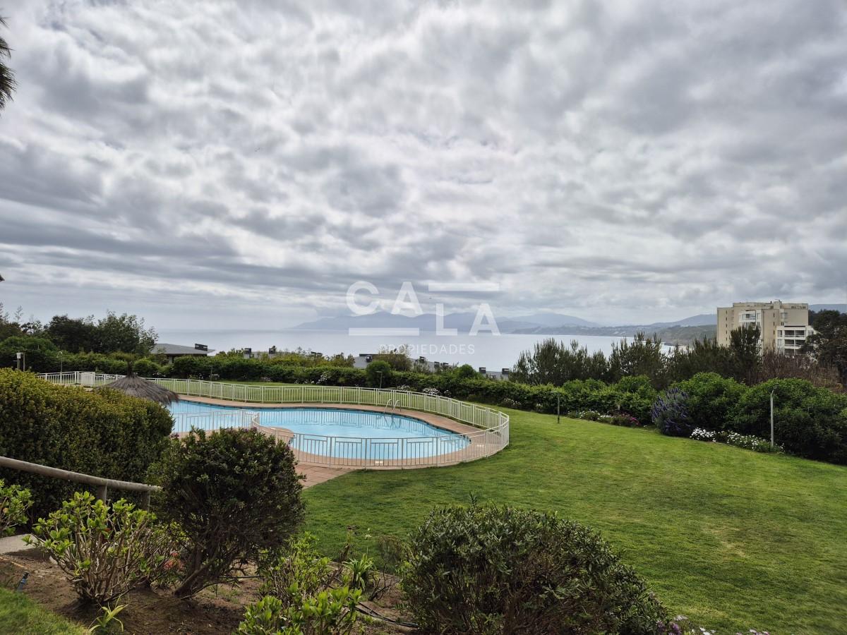 Departamento con jardín y vista al mar en Costa Quilén 